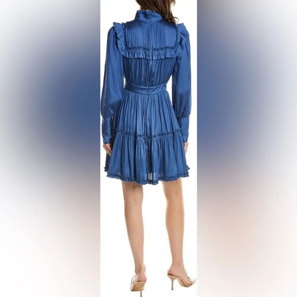 NWT Hunter Bell Ruffle Long Sleeve Mini Dress - Picture 2 of 12